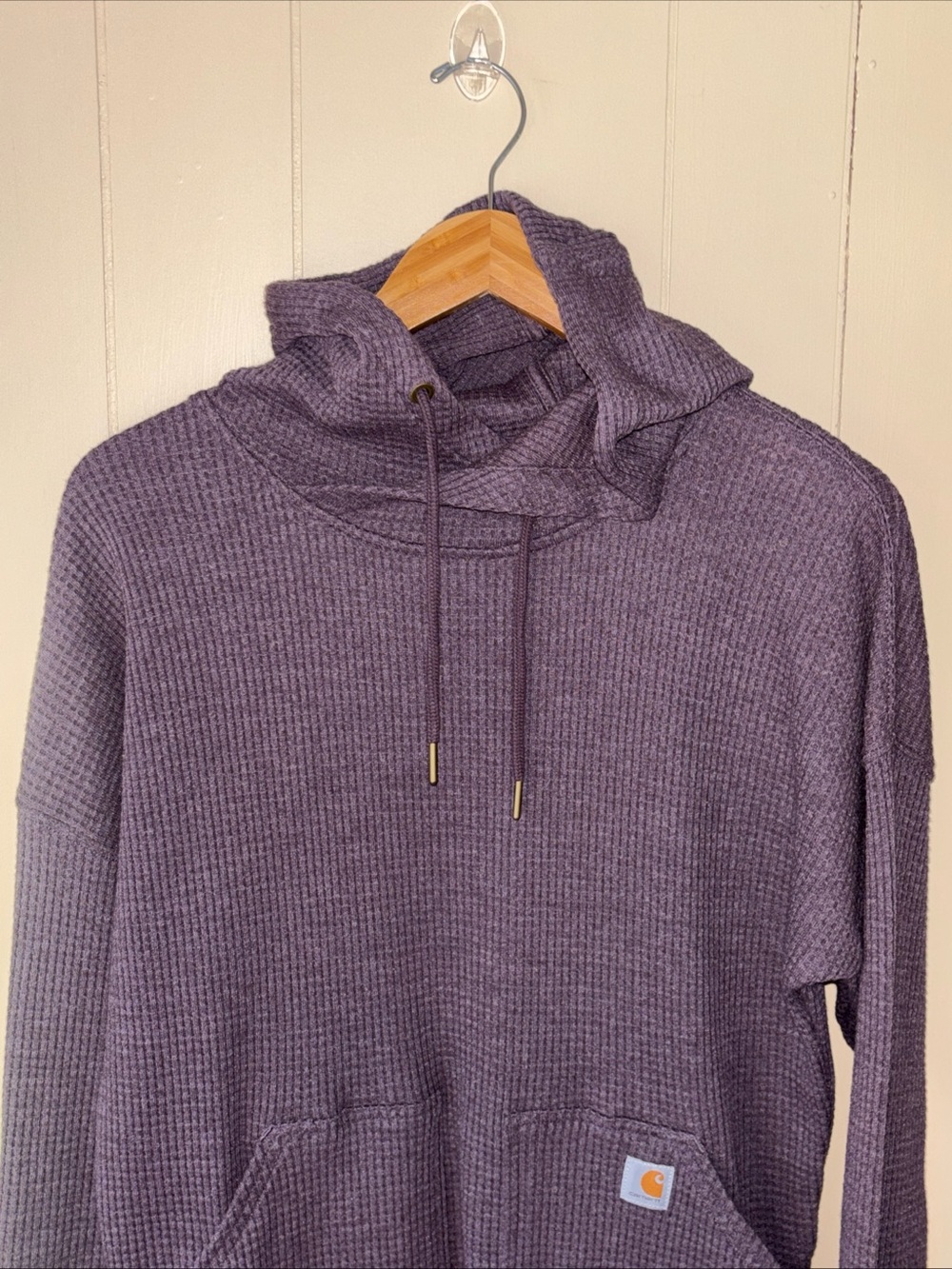 Carhartt Womens Waffle-Knit Hooded Top  -  Plum - Picture 4 of 12